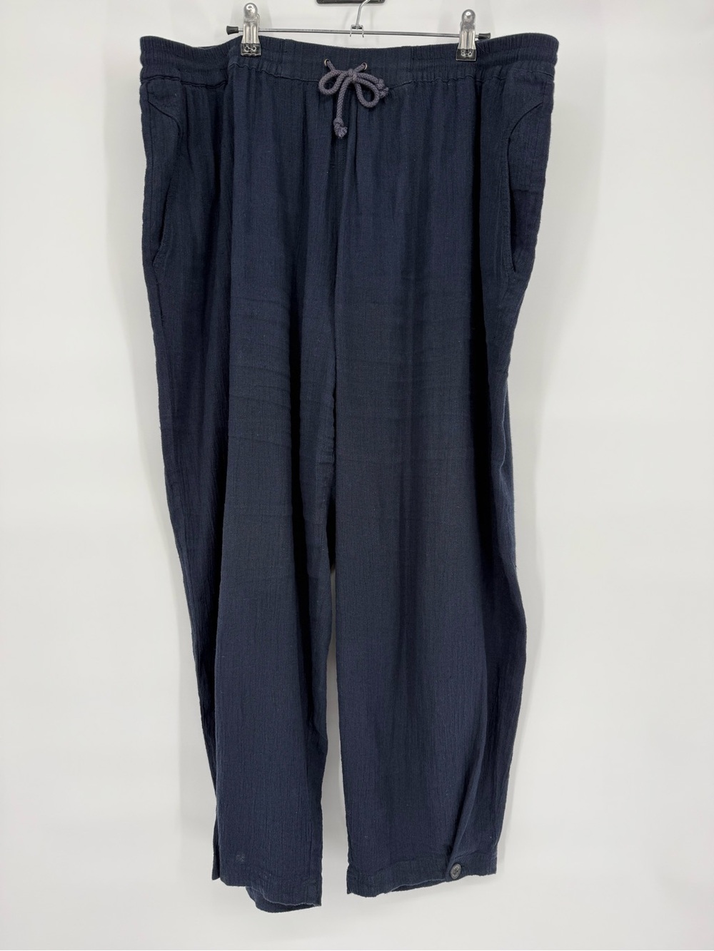 Poetry Linen Cotton Drawstring Crop Pants Relaxed Coastal Lagenlook Pull On 18